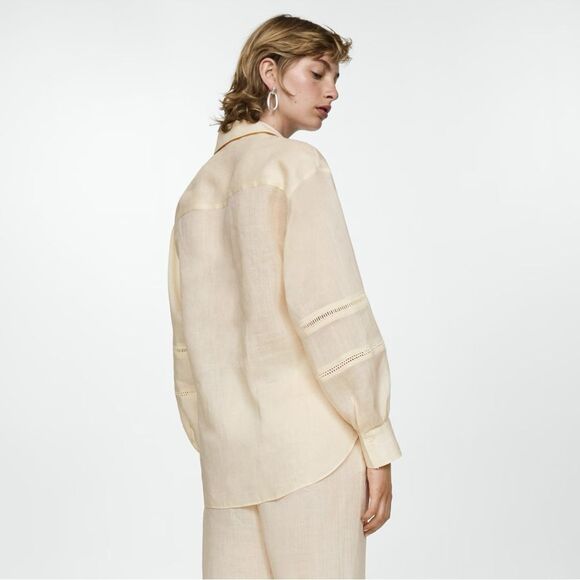 Mango SELECTION RAMIE SHIRT WITH EMBROIDERED DETAILS - Picture 2 of 6